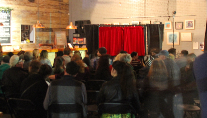 Stage setup with curtains